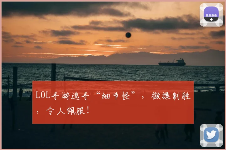 LOL手游选手“细节怪”，微操制胜，令人佩服！
